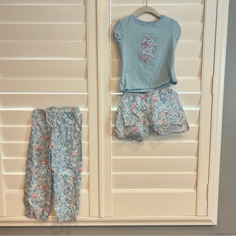 Trotters Girls Light Blue Floral 3-Piece Matching Set Liberty Betsy